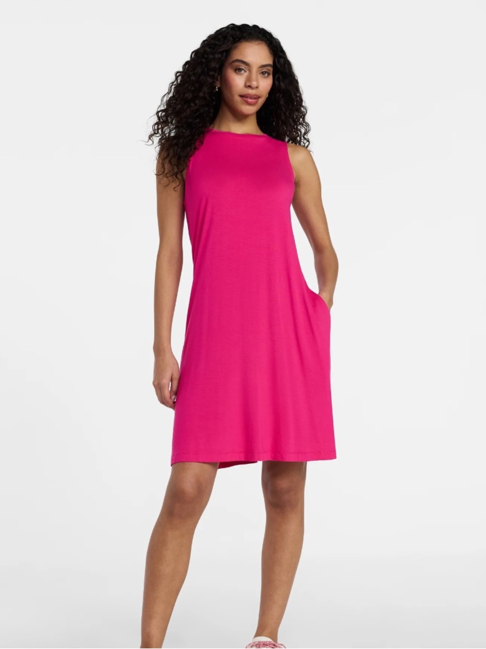 Time and Tru Women’s Sleeveless Knit Swing Dress - Picture 4 of 5